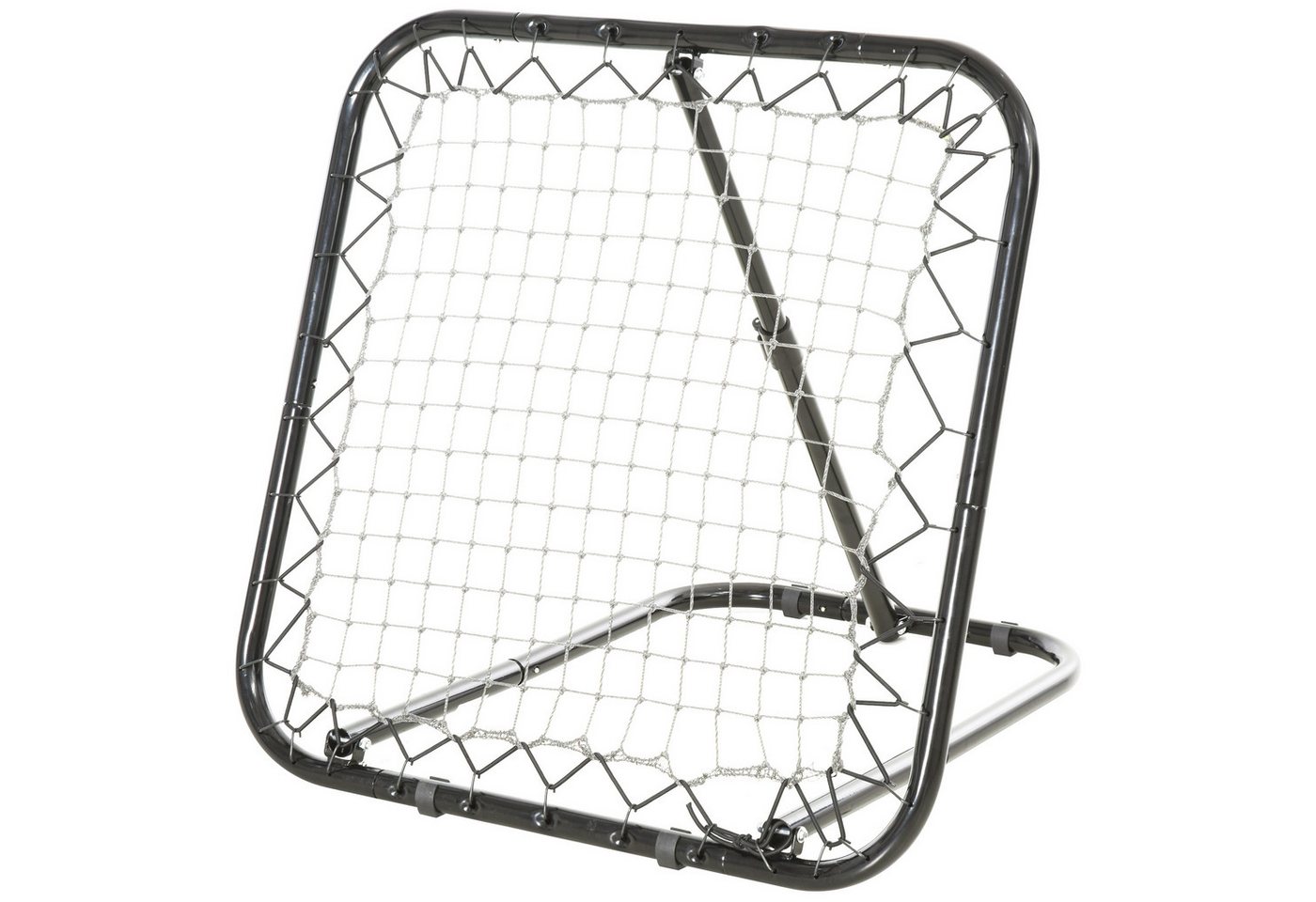 HOMCOM Rebounder Fußball klappbar Kickback Tor Rückprallwand Netz, (für Baseball Basketball, 1-St., Verstellbar in 5 Stufen), Metall Schwarz 78 x 84 x 65-78 cm von HOMCOM