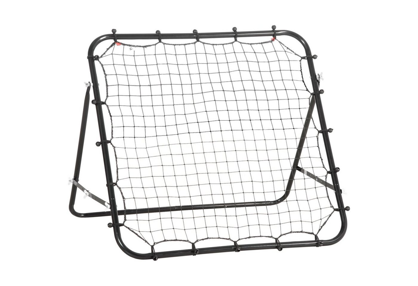HOMCOM Rebounder Kickback Tor Rückprallwand Netz für Baseball Fußballtor PE Schwarz (Set, 1 St., Verstellbarer Winkel Metallrohr), 96L x 80B x 96H cm von HOMCOM