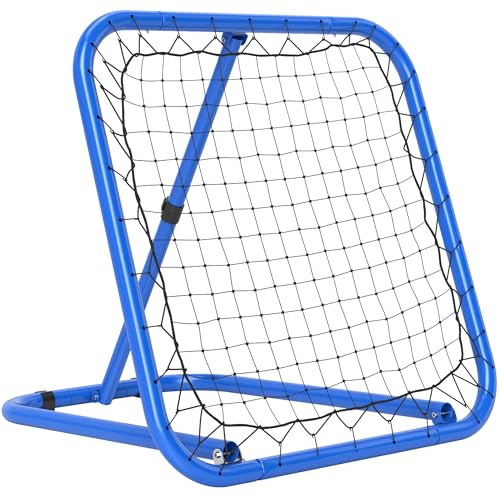 HOMCOM Rebounder für Fußball, Prellwand mit Heringen, verstellbar in 5 Stufen, tragbar, Kickback Tor, verstellbar Fußballtor für Jugendliche, Rückprallwand für Baseball Training 78x84x78cm, Blau HOMCOM Rebounder für Fußball, Prellwand mit Heringen, verstellbar in 5 Stufen, tragbar, Kickback Tor, verstellbar Fußballtor für Jugendliche, Rückprallwand für Baseball Training 78x84x78cm, Blau von HOMCOM