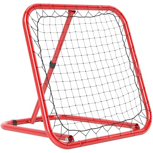 HOMCOM Rebounder für Fußball, Prellwand mit Heringen, verstellbar in 5 Stufen, tragbar, Kickback Tor, verstellbar Fußballtor für Jugendliche, Rückprallwand für Baseball Training 78x84x78cm, Rot HOMCOM Rebounder für Fußball, Prellwand mit Heringen, verstellbar in 5 Stufen, tragbar, Kickback Tor, verstellbar Fußballtor für Jugendliche, Rückprallwand für Baseball Training 78x84x78cm, Rot von HOMCOM