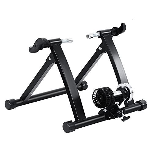 HOMCOM Rollentrainer Fahrrad Rennrad Heimtrainer Trainer faltbar Magnetbremse Schwarz 54,5 x 47,2 x 39,1 cm von HOMCOM