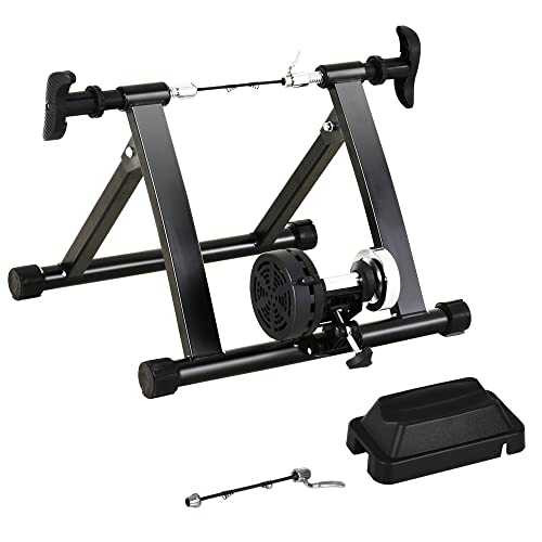 HOMCOM Rollentrainer Fahrradtrainer Fahrrad Heimtrainer Fahrrad Übung Magnetbremse klappbar verstellbar 26"-28" oder 700C Stahl Schwarz 54,5 x 47,2 x 39,1 cm von HOMCOM