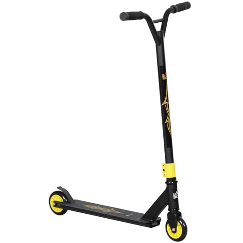 HOMCOM Stunt Scooter, Funscooter, Stuntscooter mit ABEC 9 Kugellagern, Kickscooter mit 100 mm Kunstleder Räder, Tretroller, Cityroller, Trick Roller für Kinder ab 14 Jahre von HOMCOM