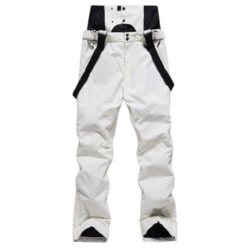 HOMDECR Skihose Für Damen Und Herren, Skihose – Skihose, Gefütterte Skihose Mit Taschen, Integrierter Schneefang – Ideal Zum Skifahren Im Winter (Cremefarben,L) von HOMDECR