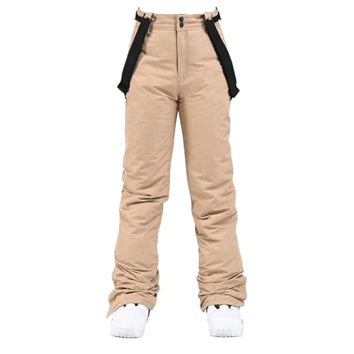 HOMDECR Skihose Für Damen Und Herren, Skihose – Skihose, Gefütterte Skihose Mit Taschen, Integrierter Schneefang – Ideal Zum Skifahren Im Winter (Khaki,M) von HOMDECR