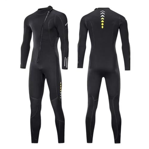 Voller Neoprenanzug für Herren, 3mm Neopren-Tauchanzüge mit Reißverschluss Vorne, One-Piece Lange Ärmel Rash Guard Surfanzug, zum Schnorcheln, Kajakfahren, Stehpaddeln, Herren Schwarz, M von HOMELECT