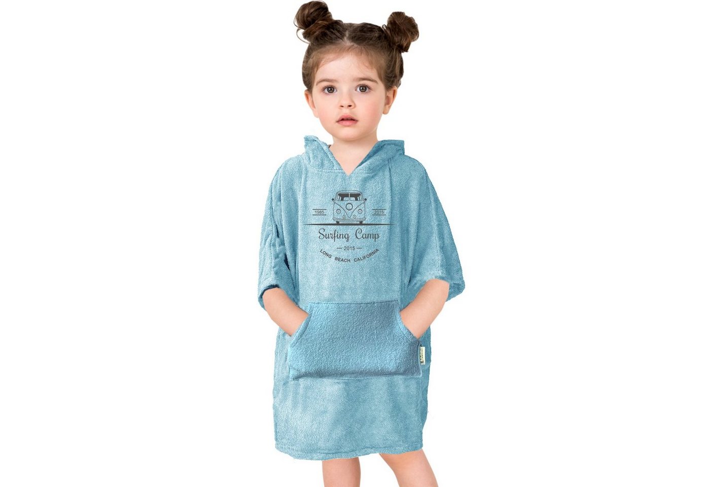 HOMELEVEL Bademantel Badeponcho Surfponcho für Kinder und Teenager mit Kapuze unisex, Baumwolle von HOMELEVEL