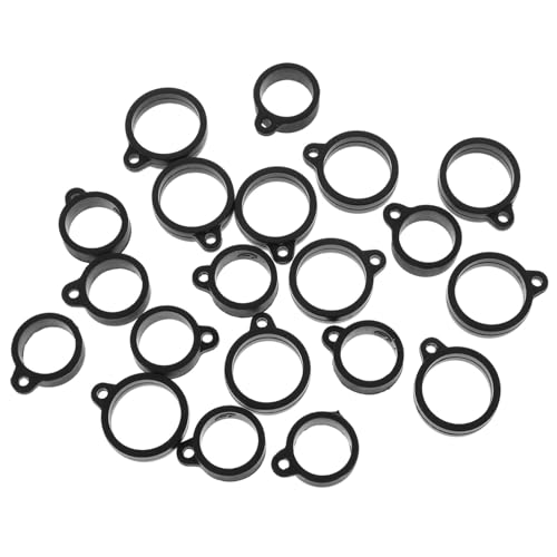 HOMSFOU 20St Silikon-Aufhängering schwarz 16mm 20mm Schlüsselringe für Schlüsselanhänger Lanyard einziehbar ringsling schellenring Anhänger für mobile Gegenstände hängende Ketten klingeln von HOMSFOU