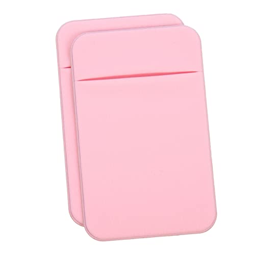 HOMSFOU 2St Aufkleber auf der Rückseite des Handys Kartenhalter für Männer Bank Mobiltelefone Handytasche doppelt Handy kartenetui Handy Karten Sleeve Handyhülle Spannhalter Rosa von HOMSFOU