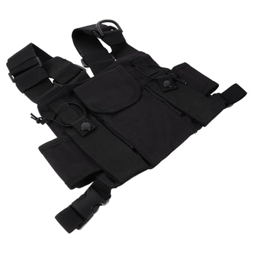 HOMSFOU Funkgerät Über Der Wasserfesten Outdoor Tasche Outdoor Weste Mit Gurthalter Wege Klebeband 600D Nylon Schwarz von HOMSFOU