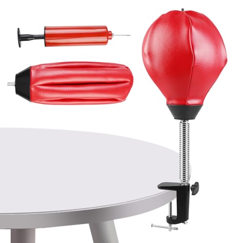 HOMURY Desktop Boxsack mit Tischklemme: Antistress Mini Tischiboxsack mit Luftpumpe, Tisch Boxsack, Punchingball Tisch, Boxsack Hängend Oder Boxsack Stehend, 37 x 16 cm, Rot HOMURY Desktop Boxsack mit Tischklemme: Antistress Mini Tischiboxsack mit Luftpumpe, Tisch Boxsack, Punchingball Tisch, Boxsack Hängend Oder Boxsack Stehend, 37 x 16 cm, Rot von HOMURY