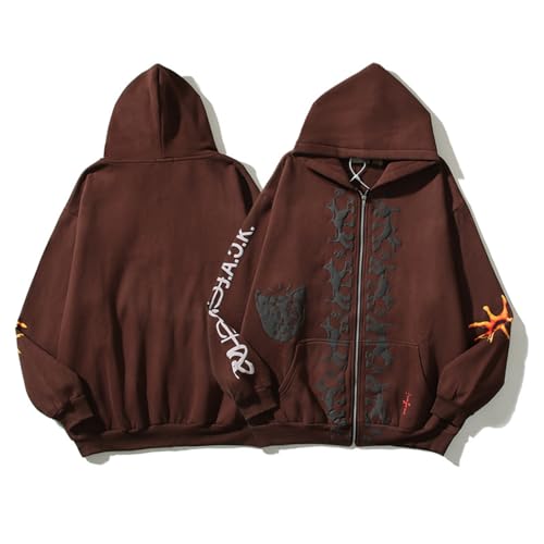 HONEGNE 24SS Paar Neue Maste Totenkopf Print Männer Und Frauen Reißverschluss Jacke Hoodie-color6||L von HONEGNE