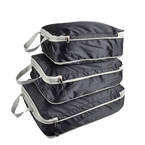 Compression Packing Cubes 3 Set,Kleidertaschen 3-teilig Verpackungswürfel, Kleidertaschen Set, Kofferorganizer Reise Würfel Schwarz Einheitsgröße Compression Packing Cubes 3 Set,Kleidertaschen 3-teilig Verpackungswürfel, Kleidertaschen Set, Kofferorganizer Reise Würfel Schwarz Einheitsgröße von HONGBI