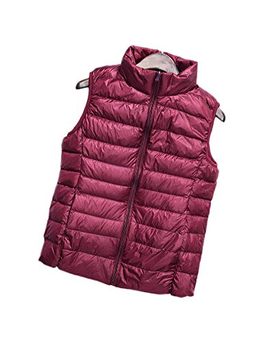 Damen Weste mit Stehkragen,Verstaubare Leichte Puffer Weste Jacke Bodywarmer Steppweste Gesteppt Daunenweste Outdoor Winterweste Gilet Jacke,Ärmellose Kurze Daunenjacke Mikro-Daunen-Weste Weinrot XL Damen Weste mit Stehkragen,Verstaubare Leichte Puffer Weste Jacke Bodywarmer Steppweste Gesteppt Daunenweste Outdoor Winterweste Gilet Jacke,Ärmellose Kurze Daunenjacke Mikro-Daunen-Weste Weinrot XL von HONGBI
