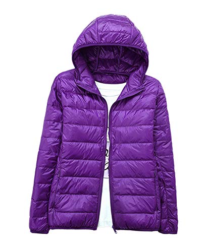 HONGBI Damen Down Hoody,Kurze Leichte Daunenjacke mit Kapuzen,Steppjacke Gesteppt Leichter Daunenmantel Winter Modische Übergangsjacke Daunen Winterjacke Warme Winddicht Softdaunenjacke Jacke Lila XL HONGBI Damen Down Hoody,Kurze Leichte Daunenjacke mit Kapuzen,Steppjacke Gesteppt Leichter Daunenmantel Winter Modische Übergangsjacke Daunen Winterjacke Warme Winddicht Softdaunenjacke Jacke Lila XL von HONGBI