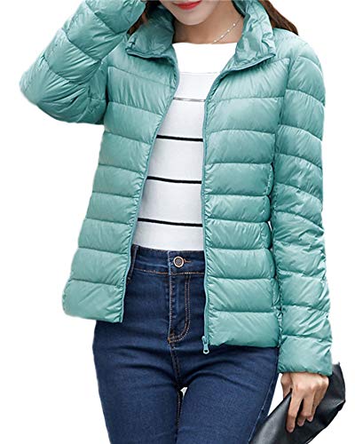 HONGBI Damen Ultraleichte Daunenjacke Stehkragen Kurze Übergangsjacke Steppjacke Warme Daunen Winterjacke Winter Puffer Jacket Daunenmantel Wintermantel Winddicht Wasserdich Freizeitjacke Grün L HONGBI Damen Ultraleichte Daunenjacke Stehkragen Kurze Übergangsjacke Steppjacke Warme Daunen Winterjacke Winter Puffer Jacket Daunenmantel Wintermantel Winddicht Wasserdich Freizeitjacke Grün L von HONGBI
