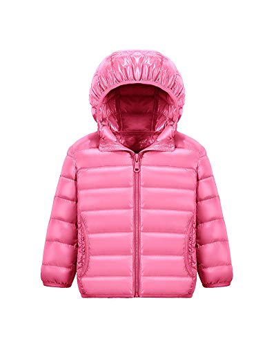 Kinder Down Hoody,Kurze Leichte Daunenjacke mit Kapuzen Warme Wasserdichte Winterjacke Outdoor Steppjacke Daunenmantel Gepolsterte Jacke Winter Winddicht Übergangsjacke für Maedchen Jungen Rosa 120 Kinder Down Hoody,Kurze Leichte Daunenjacke mit Kapuzen Warme Wasserdichte Winterjacke Outdoor Steppjacke Daunenmantel Gepolsterte Jacke Winter Winddicht Übergangsjacke für Maedchen Jungen Rosa 120 von HONGBI