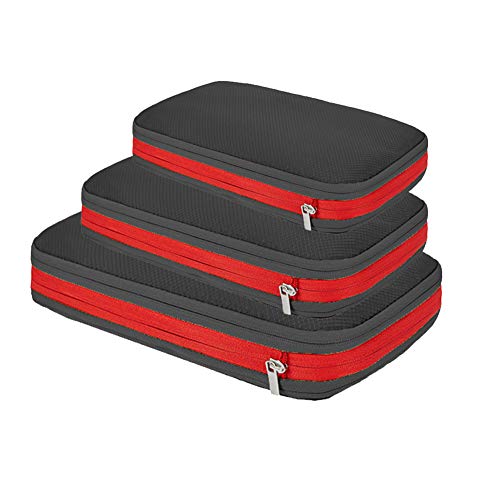 Packwürfel Set mit Kompression Packing Cubes Packtaschen Set&Gepäck Organizer für Rucksack&Koffer Extra leichte Kleidertaschen Schwarz Einheitsgröße Packwürfel Set mit Kompression Packing Cubes Packtaschen Set&Gepäck Organizer für Rucksack&Koffer Extra leichte Kleidertaschen Schwarz Einheitsgröße von HONGBI