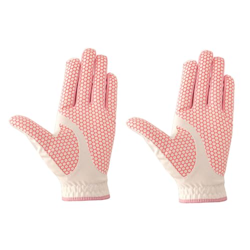 HONMEET 1 Paar Golfhandschuh Atmungsaktive Handschuhe Faserhandschuhe Golfhandschutzhülle Damen Sonnenhandschuhe Golfzubehör Frau Golfer Liefert Sporthandschuhe Superfeine Faser Rosa von HONMEET