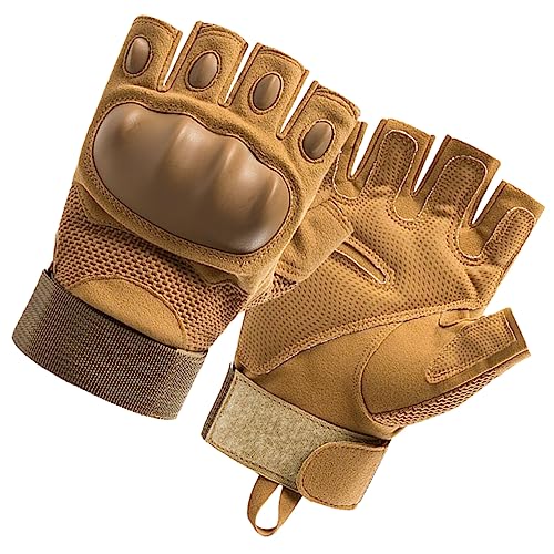 HONMEET 1 Paar Handschuhe befreien Handschuhe zum Training Halbfingerhandschuhe Fäustlinge Fitness Handschuhe fitnesshandschuhe Fahrradhandschuhe für Herren rutschfeste Handschuhe Khaki von HONMEET