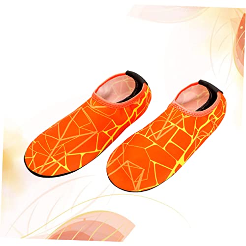 HONMEET 1 Paar Schwimmsocken Wassersportschuhe schwimm zubehör Schwimmen zubehör Outdoor-Socken Socken für Erwachsene draussen sockenschuhe Tauchen Socken schnell trocknende Socken Orange von HONMEET