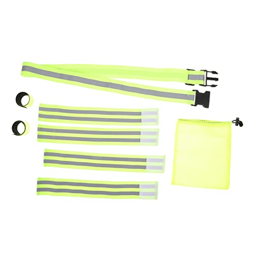 HONMEET 1 Satz Grünes Reflektorband-Set reflektierender Hüftgurt reflektierendes Armband Reflective Tape reflektorbänder gurtfix Fitnessgurt Gürtel für den Sport elastisches Gurtband Green von HONMEET