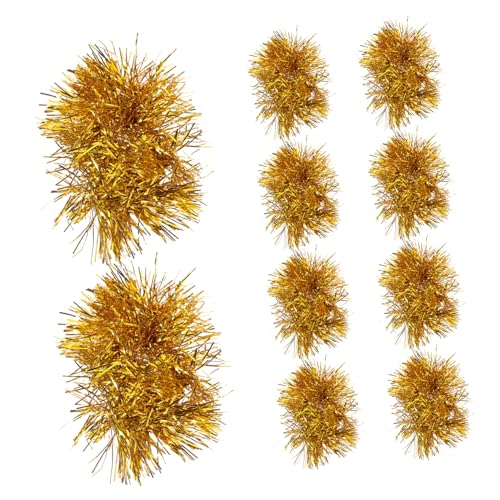 HONMEET 10st Cheerleader-handgelenksblume Zarter Jubelnder Bommel Jubelnde Pompons Armband Mit Pompons Aus Folie Cheerleading-partygeschenke Pom Poms Cheerleading Plastik Golden von HONMEET