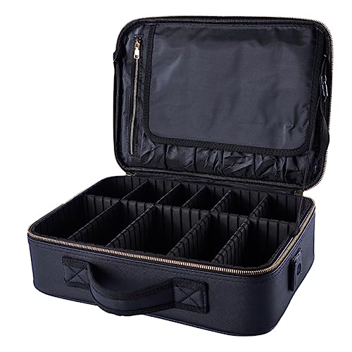 HONMEET 1Stk Handkosmetiktasche tragbarer Kosmetikkoffer Damen Kulturbeutel Reise-Organizer-Taschen auflageboxen aufbewahren Box werkzeugtasche Tasche für Frau Reisetaschen Oxford Black von HONMEET