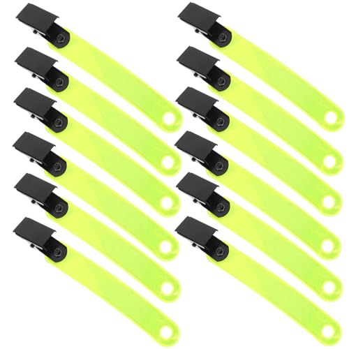 HONMEET 24St Fluoreszierender Etikettenhalter reflektierende Clips reflektierende Ausrüstung Safe Clip bodentrampolin Outdoor Jagd-Wander-Camping-Clip Reflektierende Wegmarkierungen PVC von HONMEET