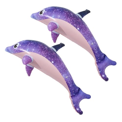 HONMEET 2St Aufblasbares Delfinspielzeug Hai bläst Sich auf aufblasbarer Delphin Spielzeug für Kinder strandspielzeug Tier Hai-Spielzeug aus Plastik Hai-Schwimmbecken PVC Violett von HONMEET