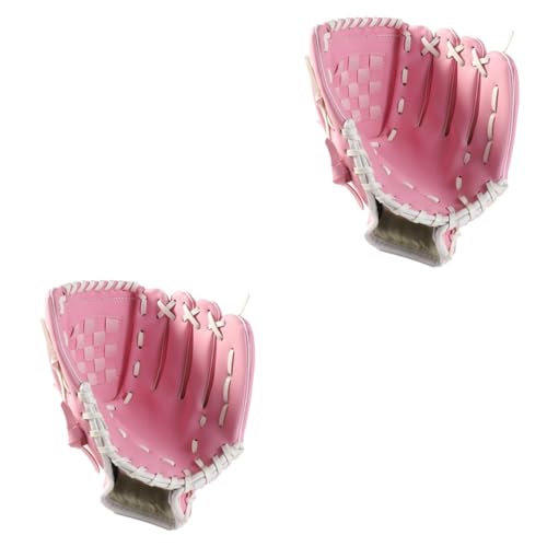 HONMEET 2St Softball-Handschuhe kinderhandschuhe Kinder Handschuhe Stulpen für Kinder Baseballschlägerhandschuhe Softball-Schlaghandschuhe linker Handschuh verdicken Infield Pitcher Rosa von HONMEET