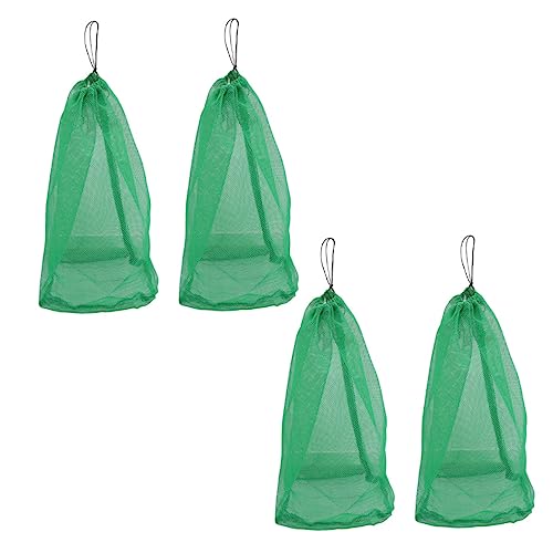 HONMEET 4 Stück Fischernetztasche Angel Tasche für Angeln Fishing Bag Kescher fangen tragbare Angeltasche Köder Fisch lockt Fischnetz mit Kordelzug Angelbeutel mit Kordelzug Nylon Green von HONMEET