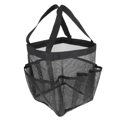 HONMEET Aufbewahrungstasche Kulturbeutel für die Reise Strand-Mesh-Duschtasche Reise-Duschtasche Makeup Tasche Kosmetiktasche Tragetasche aus Mesh Badezimmer Mesh Duschtasche Nylon Black von HONMEET