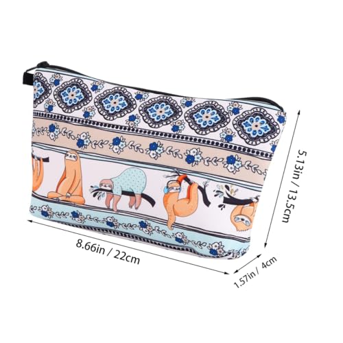 HONMEET Kosmetik Tasche mit Faultier Druck durchsichtiges Stiftetui Stifthalter mit Reißverschluss aufbewahrungssack Storage Pockets Aufbewahrungstasche Bedruckte Tasche Polyester Weiß von HONMEET