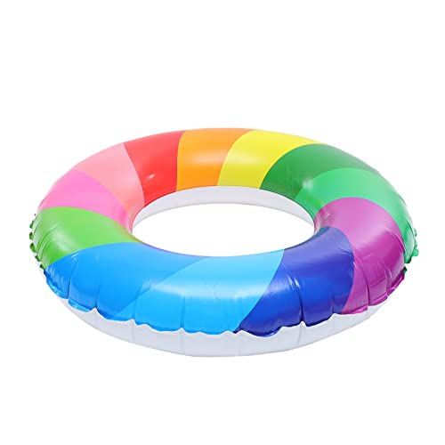 HONMEET Regenbogen-Schwimmring Pool-Hängematte Floats für den Pool Strandspielzeug Schwimmbecken Schwimmring für Kinder Schwebend Aufblasbarer Schwimmring sicherer Schwimmring PVC Colorful von HONMEET