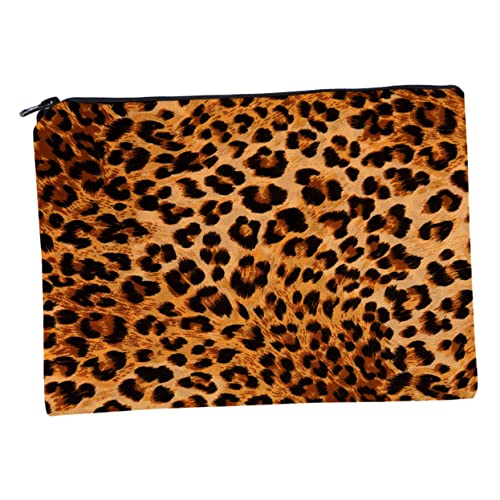 HONMEET quadratische Kosmetiktasche Handtasche Leopard Aufbewahrungstasche Kulturbeutel für Damen Storage Pockets Storage Bags Purse Leopardentasche vielseitige Kosmetiktasche Polyester von HONMEET