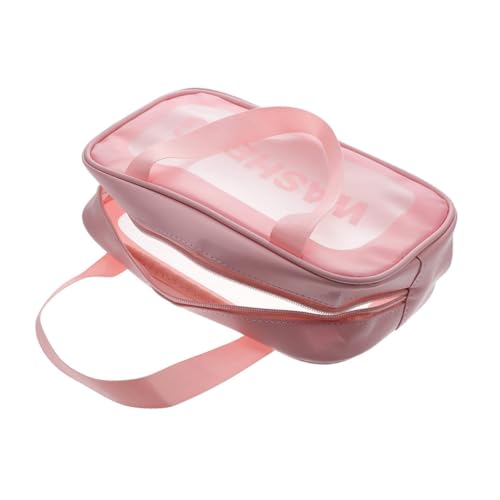 HONMEET transparente Kosmetiktasche Reisetasche kosmetikbeutel Storage Bags Swallet Reißverschluss-Organizer Kosmetik-Organizer-Tasche persönliche Badetasche Reisekosmetiktasche PVC Rosa von HONMEET