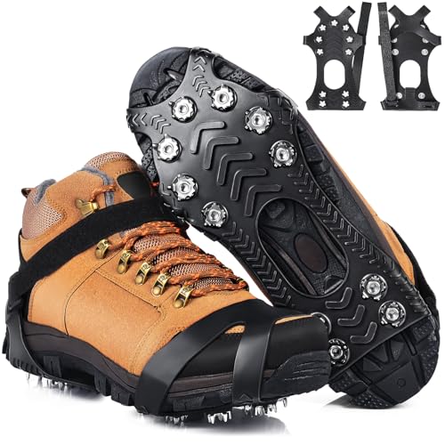 HONYAO Steigeisen, Grödel Steigeisen für Bergschuhe Wanderschuhe, Spikes Schuhe für Mann Frau, Edelstahl Anti-Rutsch Schuhspikes für Gehen Wandern Trekking Eisfischen Winter Outdoor, XXL HONYAO Steigeisen, Grödel Steigeisen für Bergschuhe Wanderschuhe, Spikes Schuhe für Mann Frau, Edelstahl Anti-Rutsch Schuhspikes für Gehen Wandern Trekking Eisfischen Winter Outdoor, XXL von HONYAO