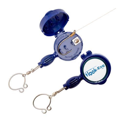 Angelwerkzeug von Hook-Eze zum Festknoten und Sichern von Angelhaken und Schneiden von Schnüren, für gefahrloses Reisen mit vormontierten Haken an 2 Angelruten, multifunktional von HOOK-EZE