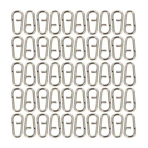 HOOLRZI 50/100Pcs Edelstahl Split Ringe Rostfrei Oval Split Clip Angeln Stecker Angeln Cnnector Zubehör von HOOLRZI