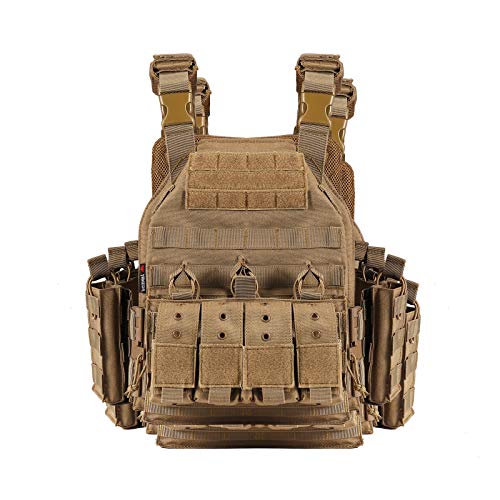 HOPBLOCK Taktische Weste Herren, Militär Plattenträger Weste MOLLE Combat Weste, Militär Airsoft Paintball Einstellbar Einsatzweste Tactical Vest für Camping Wandern CS Outdoor Training HOPBLOCK Taktische Weste Herren, Militär Plattenträger Weste MOLLE Combat Weste, Militär Airsoft Paintball Einstellbar Einsatzweste Tactical Vest für Camping Wandern CS Outdoor Training von HOPBLOCK
