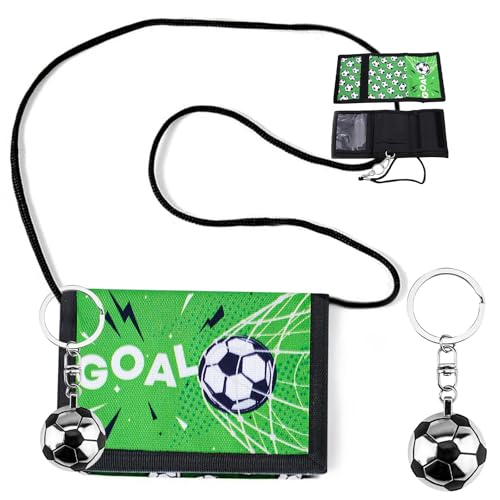 HORREX Geldbeutel Kinder Jungen 12 * 8cm Klettverschluss Design Kinder Portemonnaie Jungen Brustbeutel mit Fußball Schlüsselanhänger Lanyard Geeignet Kinder für Teenager Jungen Mädchen HORREX Geldbeutel Kinder Jungen 12 * 8cm Klettverschluss Design Kinder Portemonnaie Jungen Brustbeutel mit Fußball Schlüsselanhänger Lanyard Geeignet Kinder für Teenager Jungen Mädchen von HORREX