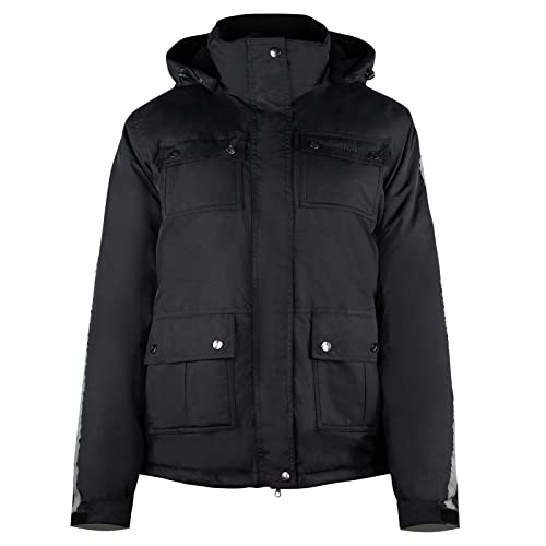 HORZE Damen Reitjacke, warme Winterreitjacke mit reflektierenden Streifen, Schwarz, 38/40 von HORZE