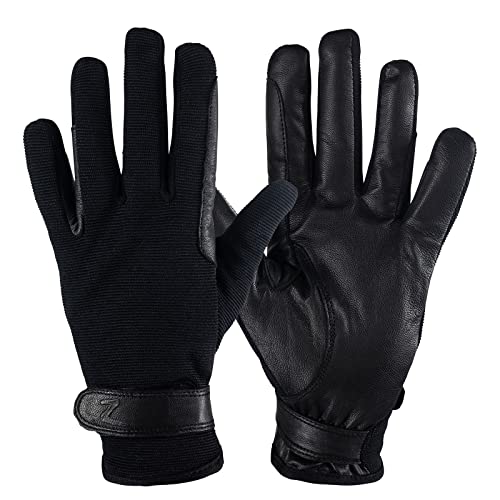 HORZE Damen Winter Handschuhe, Reithandschuhe mit Leder Grip und Stretch, Schwarz, 10 von HORZE