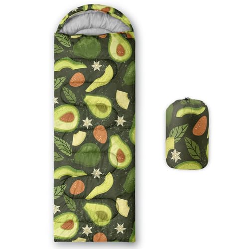 HOSIMA Avocado-Schlafsack, Kaltes Klima, für Erwachsene, Mädchen und Jungen, wasserdicht, für Herren, warm, Camping, Wandern, Outdoor, Reisen, Jagd, Kompressionssack (Avocado) von HOSIMA