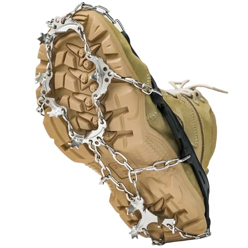 HOSLAFON Steigeisen, Eiskrallen für Stiefelschuhe, Silikon-Edelstahl-Greifer, Schuhspikes, Griffe, Traktion für EIS, Schnee HOSLAFON Steigeisen, Eiskrallen für Stiefelschuhe, Silikon-Edelstahl-Greifer, Schuhspikes, Griffe, Traktion für EIS, Schnee von HOSLAFON