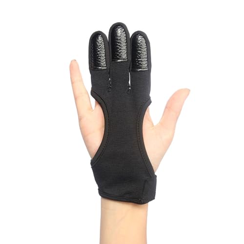 3 Finger Bogenschießen Handschuhe, Handschuhe Fingerschutz, Bogenschießen Handschuh Schutz, Unisex Schießhandschuh, Einstellbar Outdoor-Sport Fingerschutz Handschuhe, Fingerschutz Bogenhandschuh, 1Stk von HOTMNTY