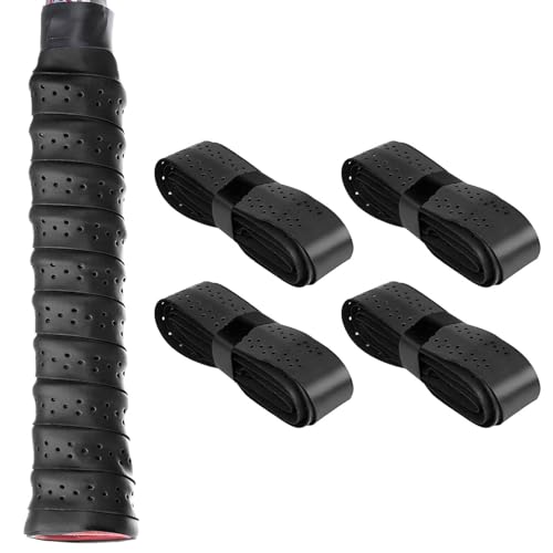 Griffband Tennisschläger, 4Stk Selbstklebend Griffband, Rutschfestes Griffband Badmintonschläger, Atmungsaktiv Griffbänder Overgrip Tennisschläger Schlägerband für Tennis, Badminton, Squash (Schwarz) Griffband Tennisschläger, 4Stk Selbstklebend Griffband, Rutschfestes Griffband Badmintonschläger, Atmungsaktiv Griffbänder Overgrip Tennisschläger Schlägerband für Tennis, Badminton, Squash (Schwarz) von HOTMNTY