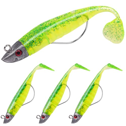 HOTUT Gummifische Set, 3 Stücke Angelköder mit Jigkopf, Gummiköder für Forelle Zander Barsch, Kunstköder Angelausrüstung, Kunstköder Hechtt Köder, Süß & Salzwasser, Männer Angelgeschenke HOTUT Gummifische Set, 3 Stücke Angelköder mit Jigkopf, Gummiköder für Forelle Zander Barsch, Kunstköder Angelausrüstung, Kunstköder Hechtt Köder, Süß & Salzwasser, Männer Angelgeschenke von HOTUT