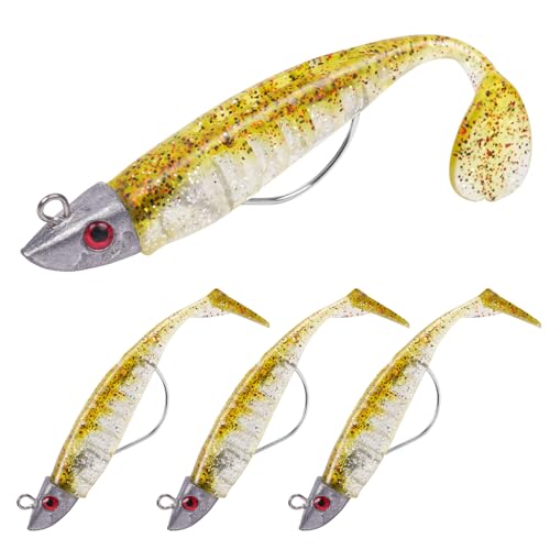 HOTUT Gummifische Set, 3 Stücke Angelköder mit Jigkopf, Gummiköder für Forelle Zander Barsch, Kunstköder Angelausrüstung, Kunstköder Hechtt Köder, Süß & Salzwasser, Männer Angelgeschenke HOTUT Gummifische Set, 3 Stücke Angelköder mit Jigkopf, Gummiköder für Forelle Zander Barsch, Kunstköder Angelausrüstung, Kunstköder Hechtt Köder, Süß & Salzwasser, Männer Angelgeschenke von HOTUT